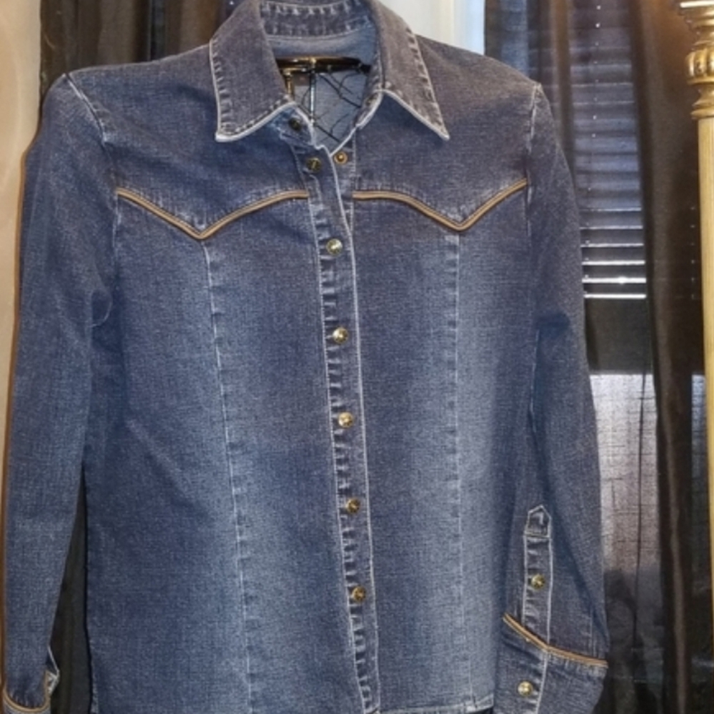 WESTERN STYLE SHIRT LIVE A LITTLE Sz M - Picture 1 of 4